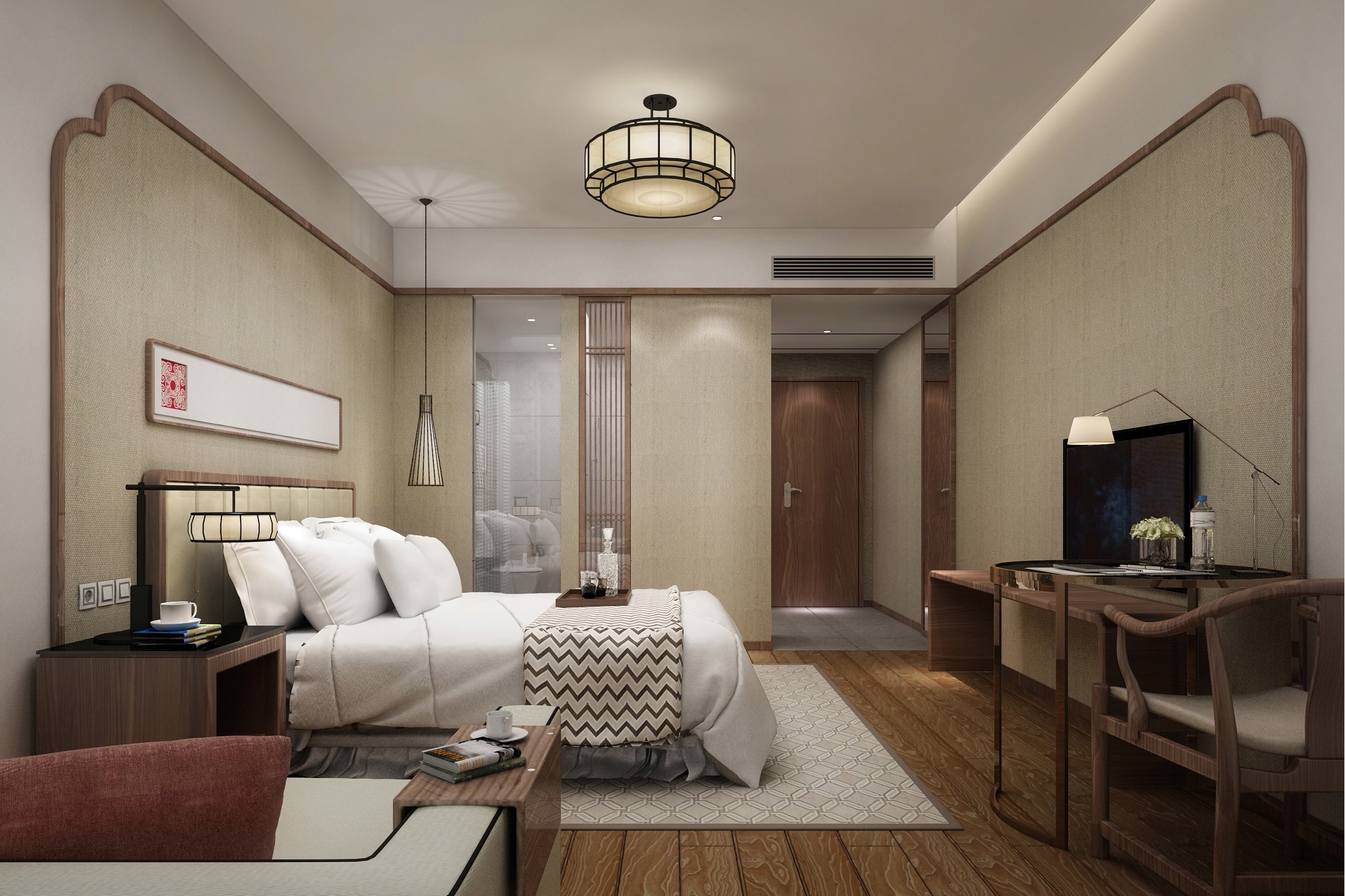 Guest room at the Ramada Encore by Wyndham Zhangpu in Zhangzhou, Other than US/Canada